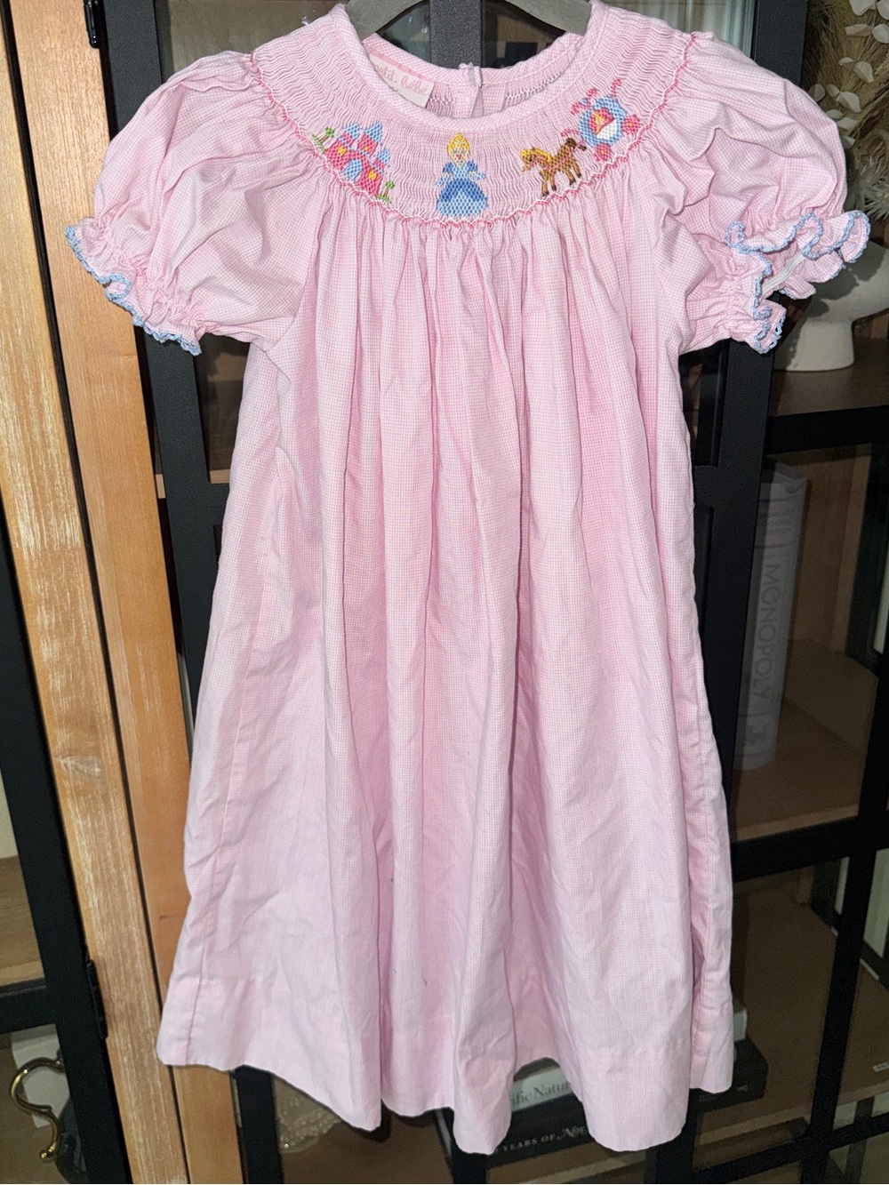 Petit Ami Cinderella smocked dress bishop carriage horse castle princess toddler